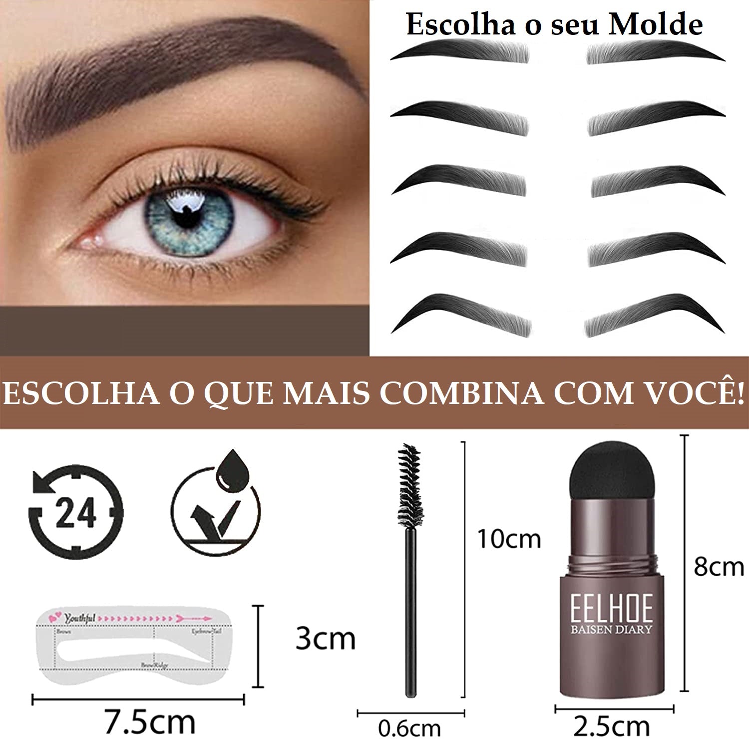 Máscara para Sobrancelhas em 4 cores