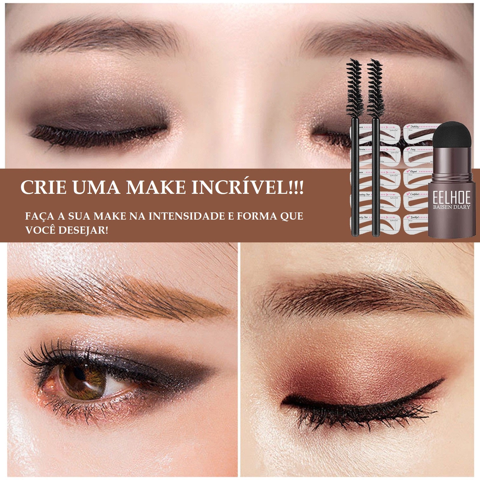 Máscara para Sobrancelhas em 4 cores