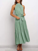 Vestido longo feminino de verão sem mangas