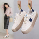 Tênis de sola grossa branca antiderrapante para mulheres