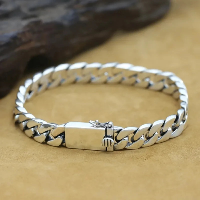 Pulseira em Prata Masculina Grumet 7mm - Fecho Gaveta