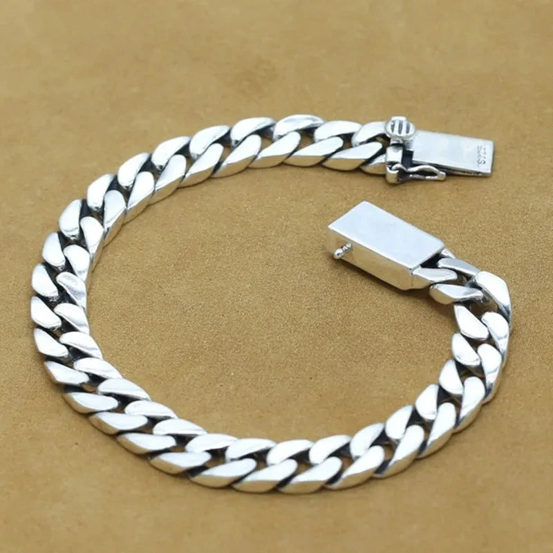 Pulseira em Prata Masculina Grumet 7mm - Fecho Gaveta