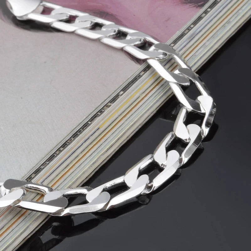 Pulseira em Prata Masculina Grumet 10mm - Fecho Mosquetão