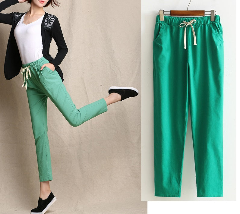 Calça de Linho cintura elástica