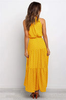 Vestido longo feminino de verão sem mangas