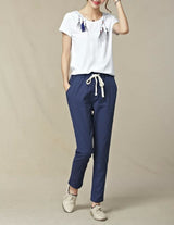 Calça de Linho cintura elástica