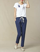 Calça de Linho cintura elástica