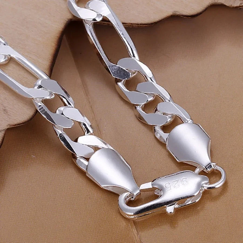 Pulseira em Prata Masculina Grumet 8mm 3X1