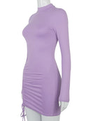 Vestido feminino de manga comprida Slim Fit