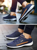 Sapatênis de couro italiano respirável masculino