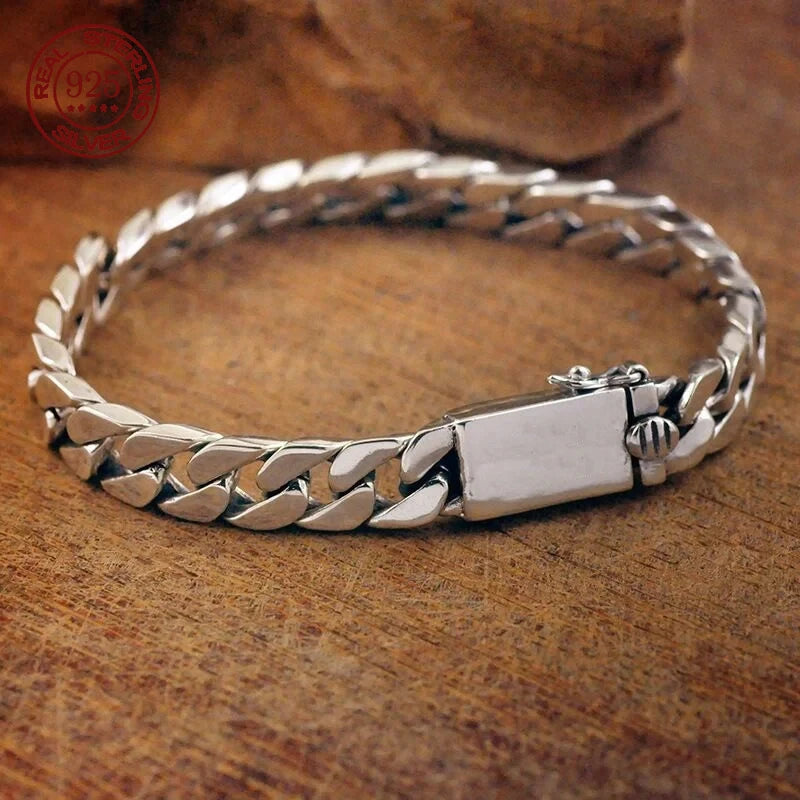 Pulseira em Prata Masculina Grumet 7mm - Fecho Gaveta