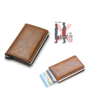 Carteira Masculina Slim com Porta Cartões De Couro Antifurto RFID Carbon