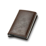 Carteira Masculina Slim com Porta Cartões De Couro Antifurto RFID Carbon