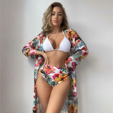 Biquini Floral & Saida de praia