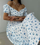 Vestido Floral com fenda lateral