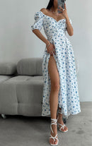 Vestido Floral com fenda lateral