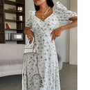 Vestido Floral com fenda lateral