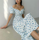 Vestido Floral com fenda lateral