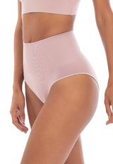 Calcinha Modeladora Cintura Alta Com Barbatana Afina Cintura Blush