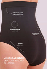 Calcinha Modeladora Abdominal Afina Cintura Preto
