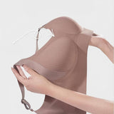 Sutiã feminino canelado push-up ajustável sem aro