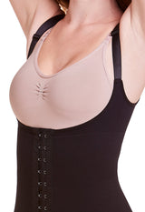 Colete Modelador Com Barbatana E Tecido Duplo Afina Cintura Preto