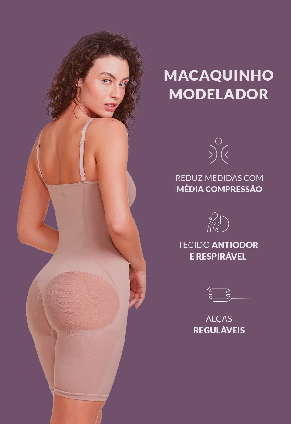 Body Modelador Macaquinho Levanta Bumbum Base