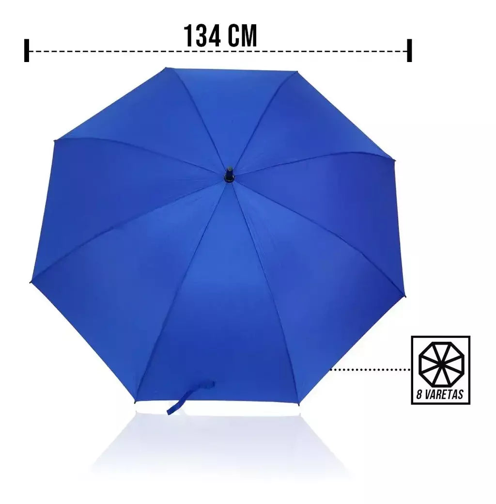 Guarda Chuva Grande 134cm Automático 8 Hastes Fibra de Vidro