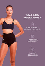 Calcinha Modeladora Cintura Alta Boxer Invisível Afina Cintura Rio Negro