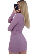 Vestido feminino de manga comprida Slim Fit