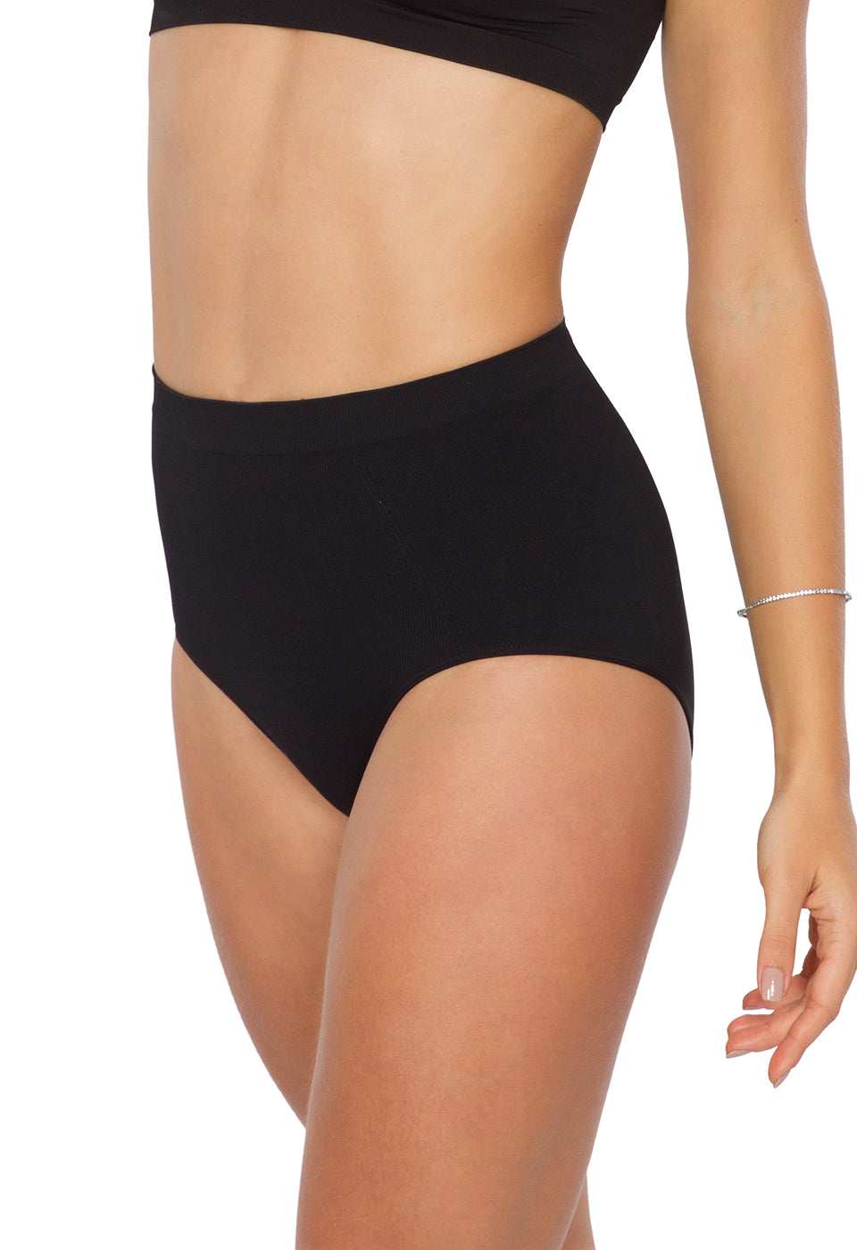 Calcinha Modeladora Cintura Alta Afina Cintura Preto