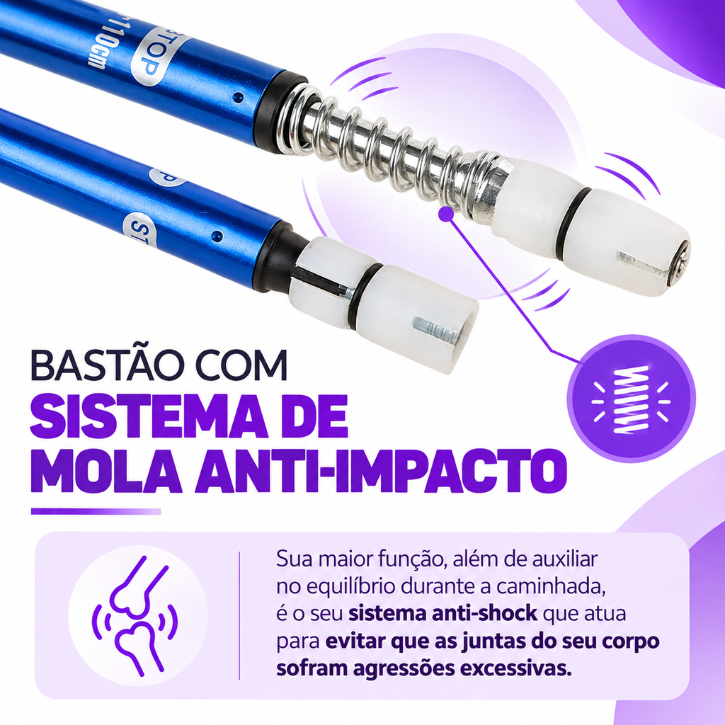 Mola interna do sistema anti-impacto do bastão, vista com o tubo desmontado