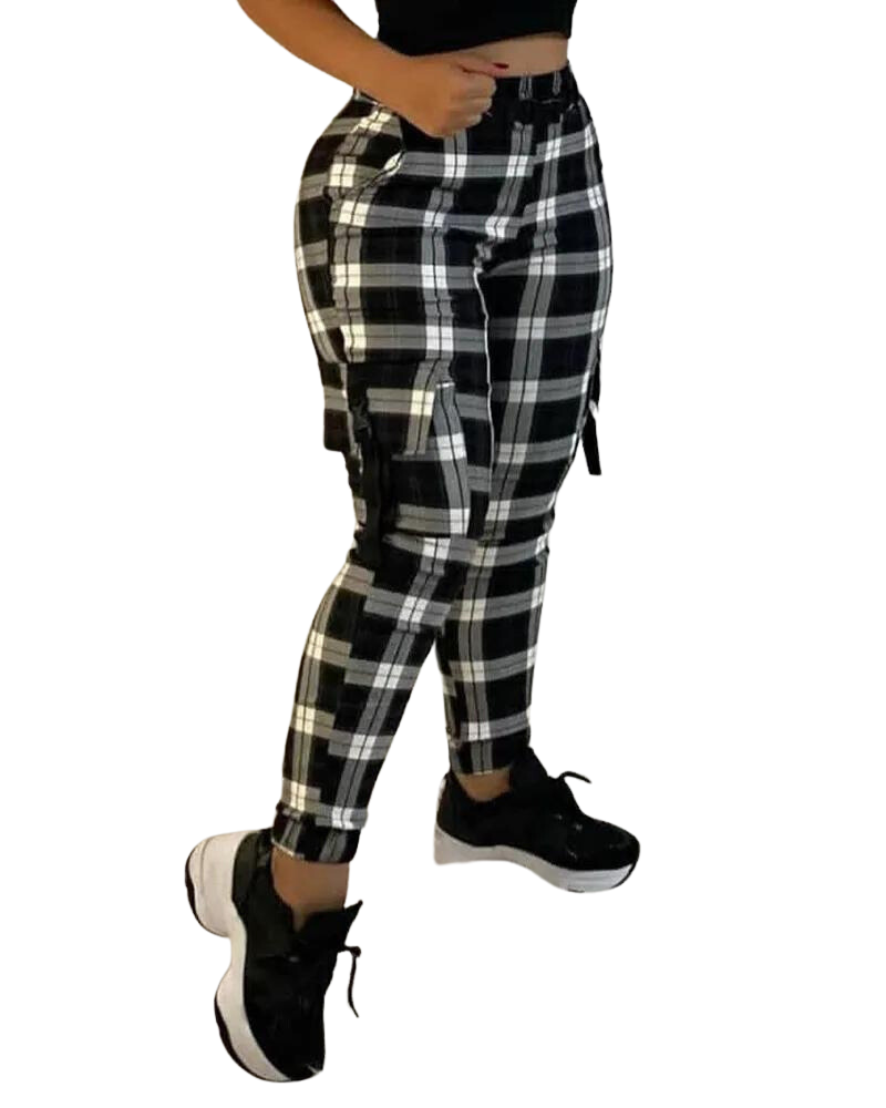 Calça Xadrez com bolsos