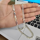 Corrente em Prata Masculina Grumet 7mm + Pulseira