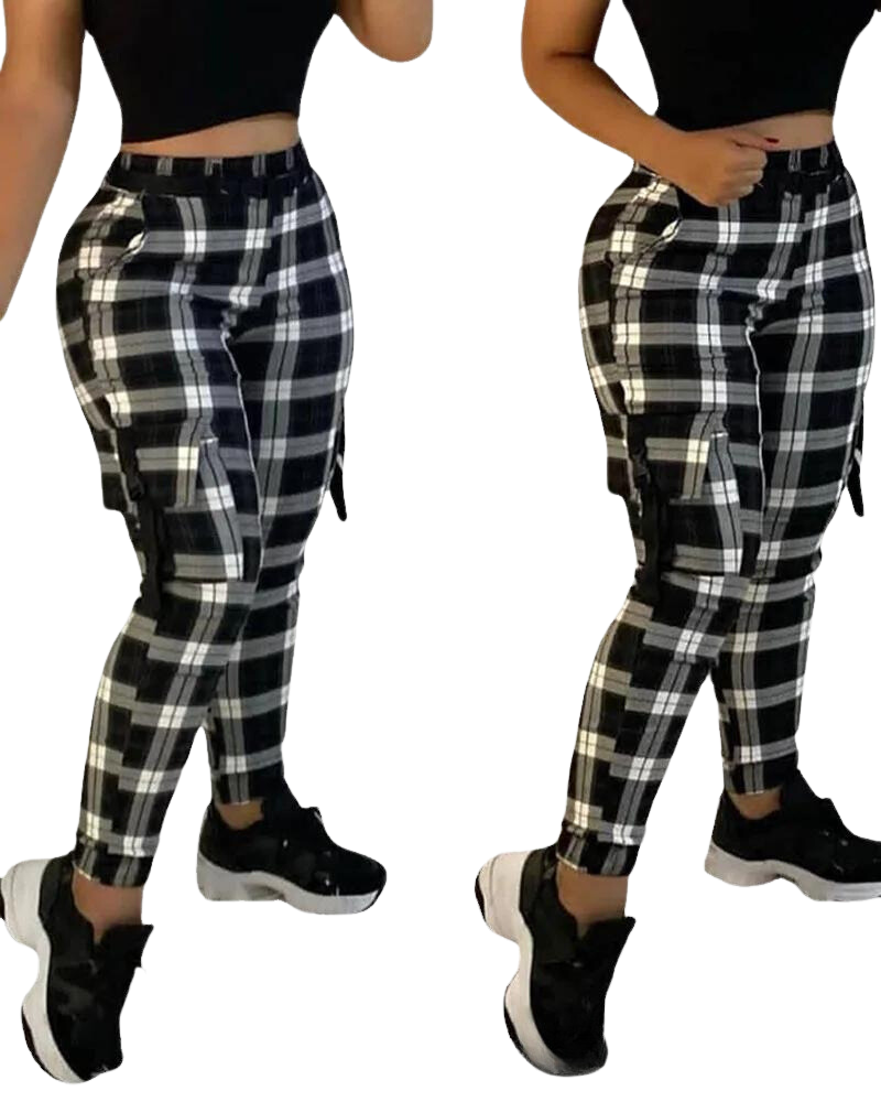 Calça Xadrez com bolsos