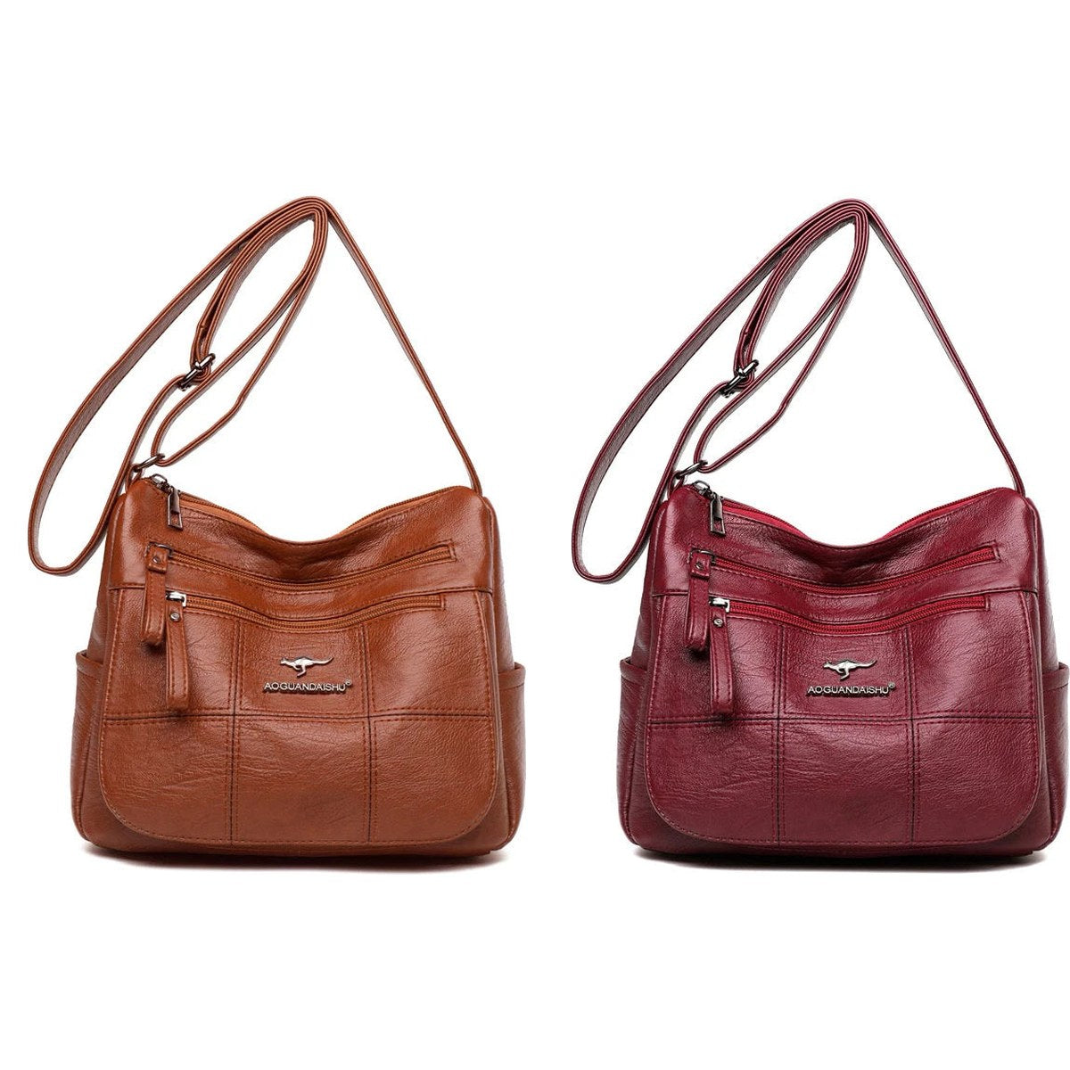 Kit com 2 bolsas Bali, uma caramelo e uma vermelha