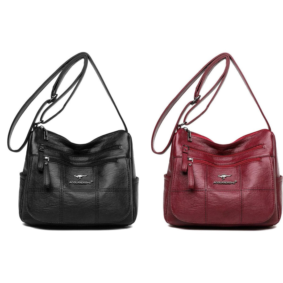 Kit com 2 bolsas Bali, uma preta e uma vermelha