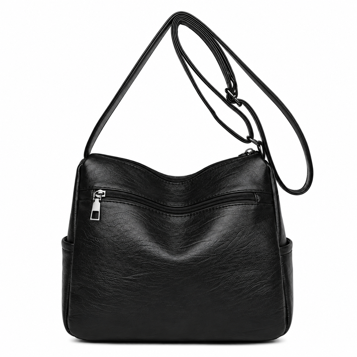 Costas da bolsa Bali preta com bolso com zíper