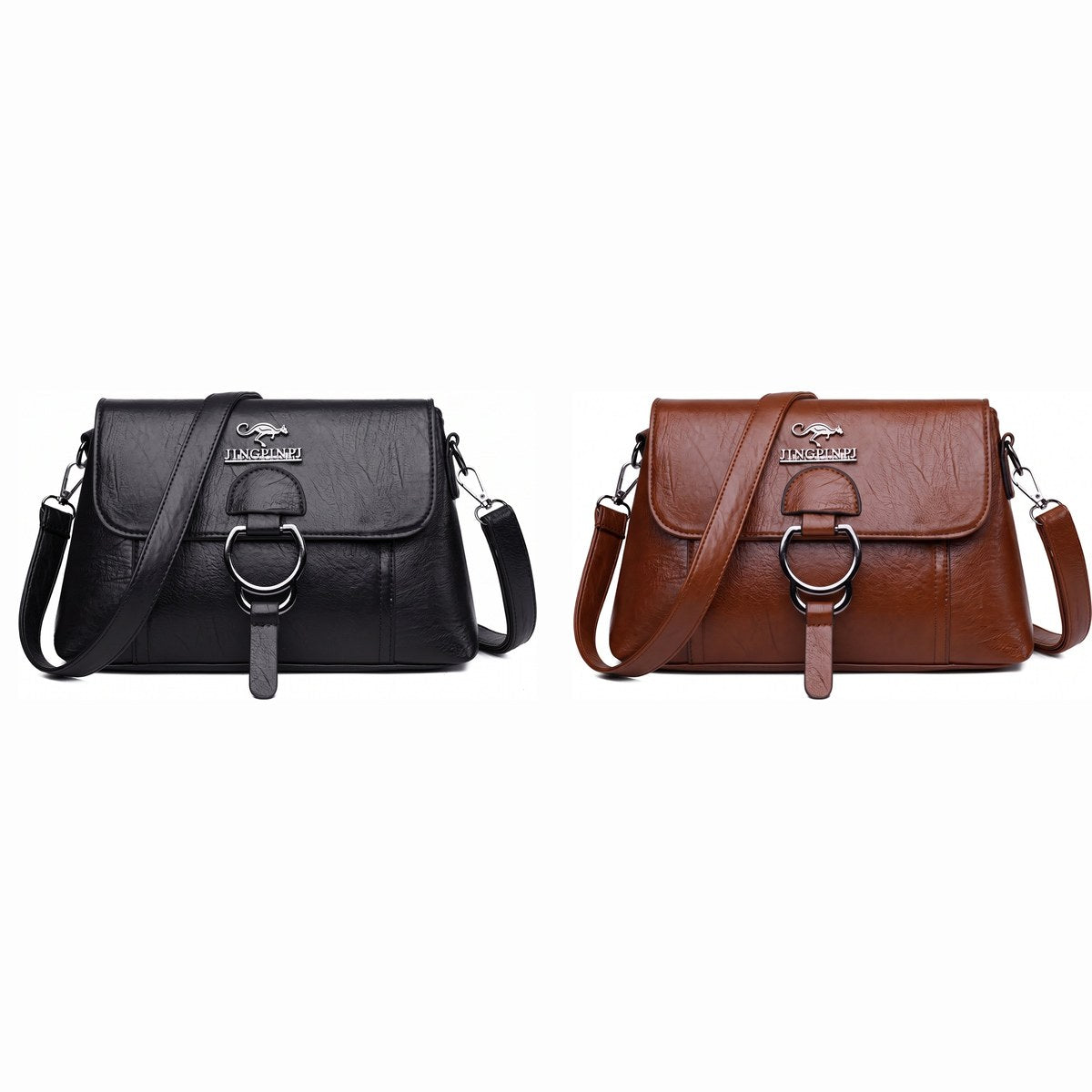 Kit com 2 bolsas clutch, uma preta e uma marrom