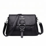 Bolsa Clutch Feminina Transversal de Couro Sintético com Aba