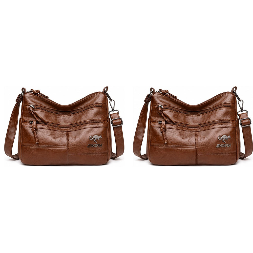 Kit com 2 bolsas crossbody caramelo