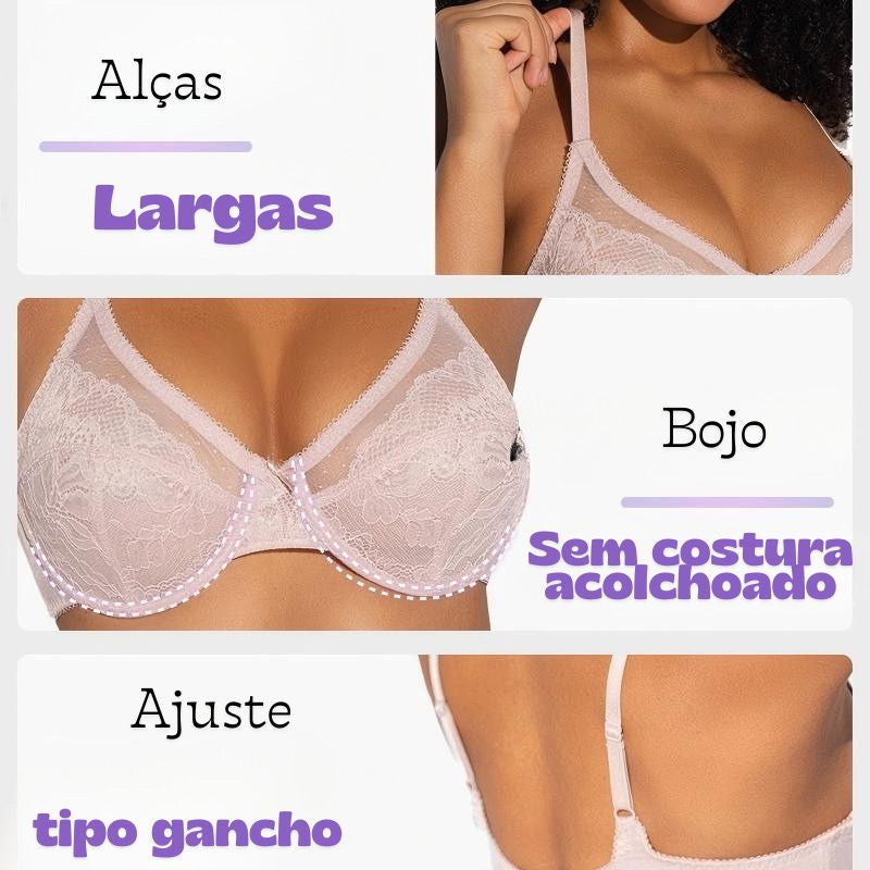 Sutiã de Renda com Cobertura Total Minimizer