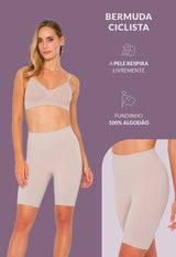 Bermuda Modeladora Cintura Alta Emana Ameniza Celulite Base
