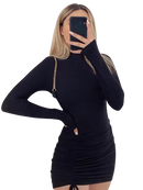 Vestido feminino de manga comprida Slim Fit