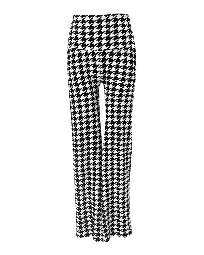 Calça Xadrez de cintura alta