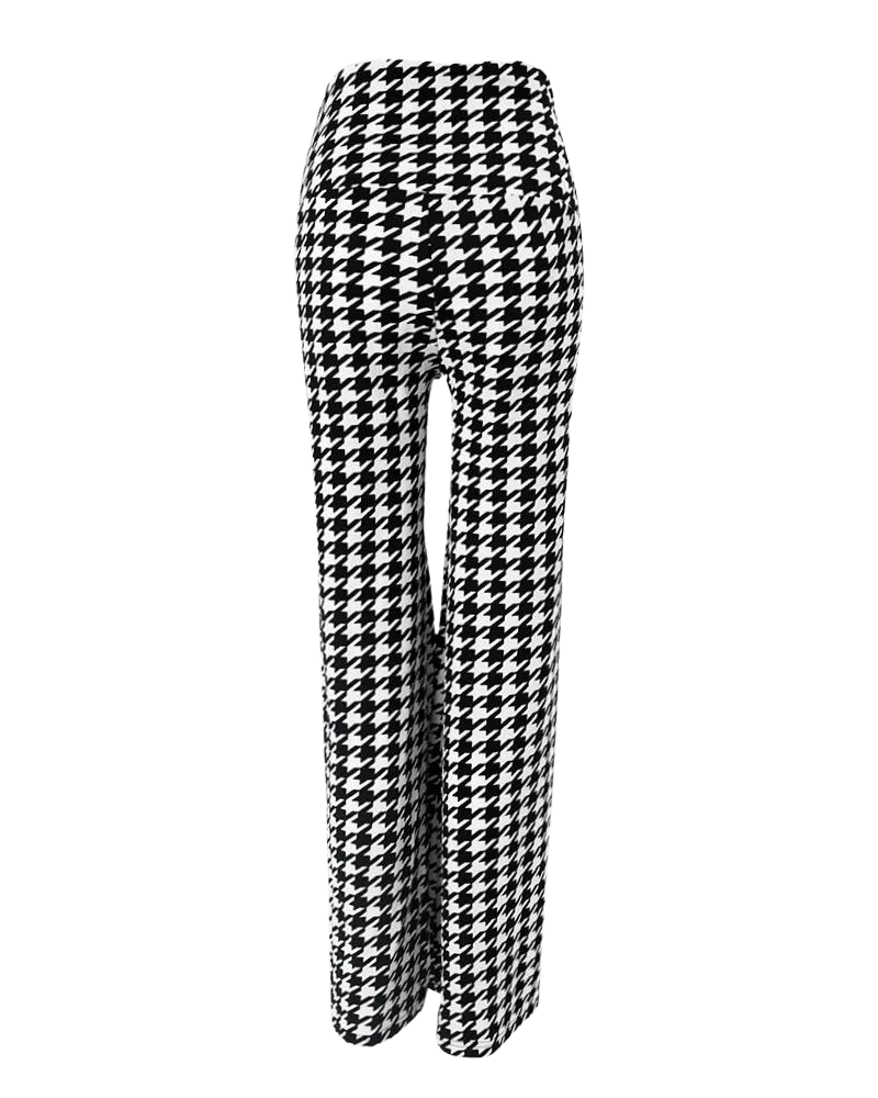 Calça Xadrez de cintura alta