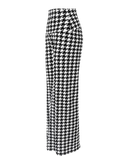 Calça Xadrez de cintura alta