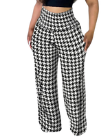 Calça Xadrez de cintura alta