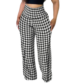 Calça Xadrez de cintura alta