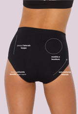 Calcinha Modeladora Cintura Alta Afina Cintura Preto